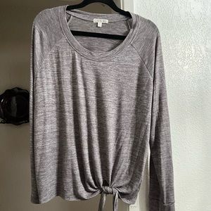 Nine Britton grey knit tie top